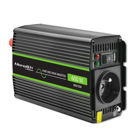 Qoltec Przetwornica napięcia Monolith | 300W | 600W | 24V na 230V | Czysty Sinus