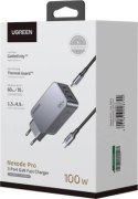 Ugreen Nexode Pro 100W, GaN, USB + 2x USB-C szara