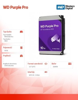 Western Digital Dysk twardy Purple Pro 10TB 3,5 256MB SATAIII