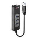 Lindy 43176 Hub USB 3.0 3 Ports, RJ-45