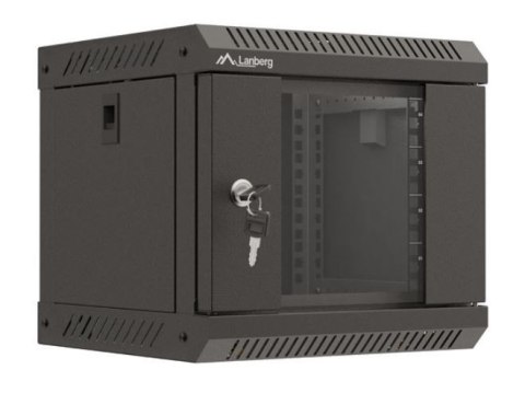 Lanberg Szafa instalacyjna rack wisząca 10 cali 4U 300x300 czarna