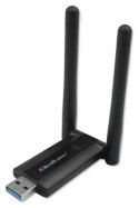 Karta sieciowa - Qoltec 56987 Adapter USB DUAL Wi-Fi z antena 2 x 2dBi | Standard AC | USB 3.0 | 1200Mbps