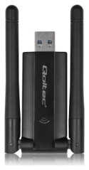 Karta sieciowa - Qoltec 56987 Adapter USB DUAL Wi-Fi z antena 2 x 2dBi | Standard AC | USB 3.0 | 1200Mbps