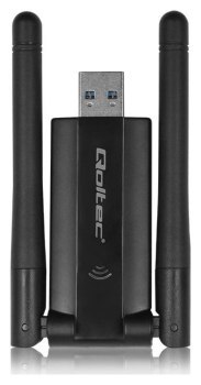 Karta sieciowa - Qoltec 56987 Adapter USB DUAL Wi-Fi z antena 2 x 2dBi | Standard AC | USB 3.0 | 1200Mbps