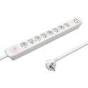 QOLTEC LISTWA ZASILAJĄCA ANTYPRZEPIĘCIOWA | 8 GNIAZD | 2 X USB | 1.8M | BIAŁA