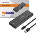 QOLTEC OBUDOWA DO DYSKÓW KIESZEŃ M.2 SATA SSD | NGFF | USB TYP C