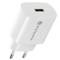 EverActive Ładowarka sieciowa 1X USB 18W QC3.0 Biała