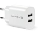 EverActive Ładowarka sieciowa 2X USB 2,4A 12W Biała