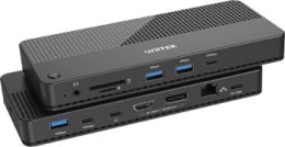 UNITEK STACJA DOKUJĄCA USB 4 12W1 HDMI/DP 8K 4X USB-C 3XUSB-A SD POWERDELIVERY 100W