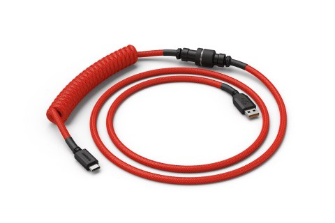 Glorious spiralny Crimson Red, USB-C do USB-A, 1.37m - czerwony/czarny