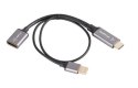 Lanberg Adapter HDMI(M)-Displayport(F)4K na kablu 20cm srebrny