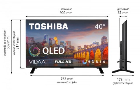 Toshiba Telewizor QLED 40 cali 40QV2F63DG
