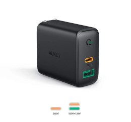 AUKEY PA-D1 ładowarka sieciowa 2xUSB Power Delivery (1xUSB A+1xUSB C) 5.4A 30W Dynamic Detect