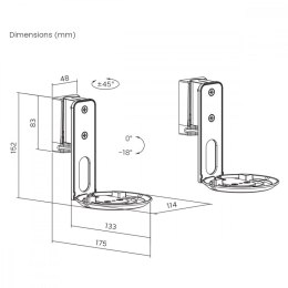 Maclean Uchwyty ścienne do Sonos ERA 100, MC-997 Max 3KG