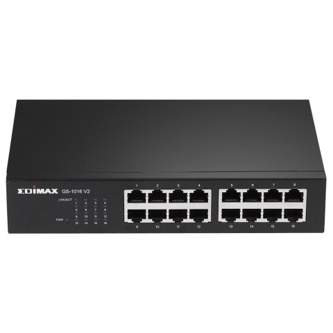 Edimax GS-1016 V2 łącza sieciowe Zarządzany Gigabit Ethernet (10/100/1000) Czarny