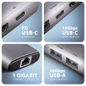 AXAGON HMC-6G2L Wieloportovy hub USB 6in1, 10Gbps, 2xUSB-A, 1xUSB-C, HDMI 4K/60Hz, PD 100W, GLAN, 15cm USB-C kabel