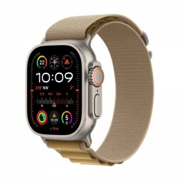 Apple Watch Ultra 2 GPS + Cellular, koperta 49 mm z tytanu w kolorze naturalnym z opaską Alpine S w kolorze beżowym