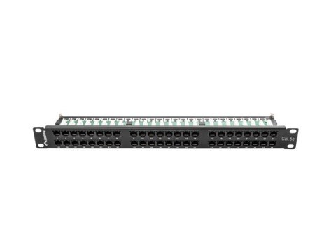 Patch panel Lanberg PPU5-1048-B (1U; 19"; kat. 5e; 48xRJ-45)
