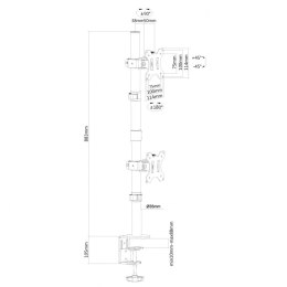 Neomounts Uchwyt biurkowy podwójny LCD FPMA-D550DVBLACK