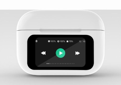 Słuchawki douszne Gembird TWS-LCD-ANC-01-W z mikrofonem białe