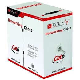 TECHLY SKRĘTKA U/UTP CAT6 DRUT 305M CCA SZARA ITP6-CCA-305-GY