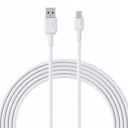 AUKEY CB-NAC1 White nylonowy kabel USB C - USB A | 1m | 3A | 60W PD | 20V