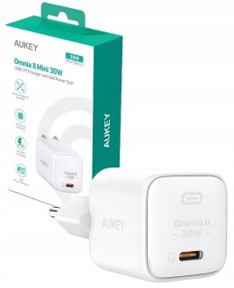 AUKEY PA-B1L White Omnia II Mini ładowarka sieciowa 1xUSB-C PowerDelivery 30W 5A