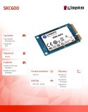 Kingston Dysk SSD SKC600 256GB mSATA 550/500 MB/s