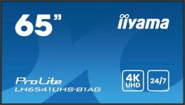 IIYAMA Monitor 65 cali LH6541UHS-B1AG VA,4K,24/7,LAN,USB,HDMI,500cd/m2, Haze(25%),2x10W,Pion/Poziom