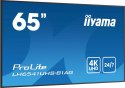 IIYAMA Monitor 65 cali LH6541UHS-B1AG VA,4K,24/7,LAN,USB,HDMI,500cd/m2, Haze(25%),2x10W,Pion/Poziom