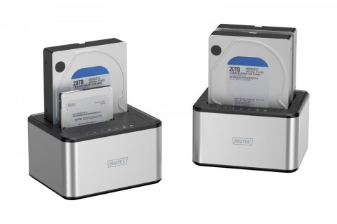 Digitus Stacja dokująca USB 3.0 Super Speed do 2x SSD/HDD 2.5/3.5" SATA III max.2x20TB z funkcją klonowania