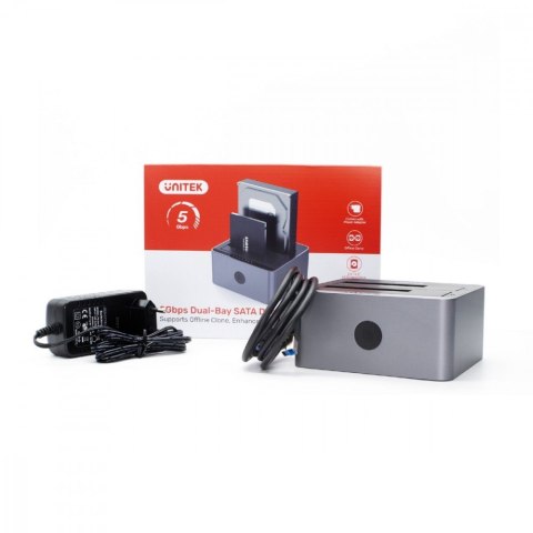 Unitek Stacja klonująca dyski 2,5/3,5 USB 5 Gbps; Y-3026GY01-EU
