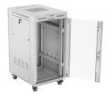 Lanberg Szafa stojąca rack 19 cali 22U 600x800 szara drzwi szklane LCD flack pack