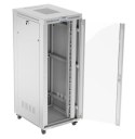 Lanberg Szafa stojąca rack 19 cali 42U 800x1000 szara drzwi szkalne flat pack