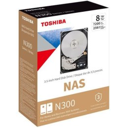 Toshiba N300 NAS dysk twardy 8 TB 7200 RPM 256 MB 3.5