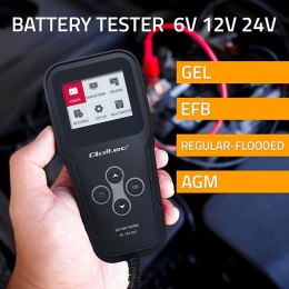 Qoltec Cyfrowy tester akumulatora 3w1 z LCD | 6V | 12V | 24V | 30Ah- 200Ah