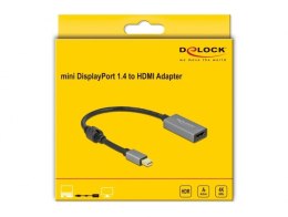 DeLOCK 66570 adapter kablowy 0,2 m Mini DisplayPort HDMI Typu A (Standard) Czarny, Szary