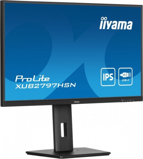 IIYAMA Monitor 27 cali XUB2797HSN-B2 IPS,FHD,USB-C Dock,HAS,300cd /5y/