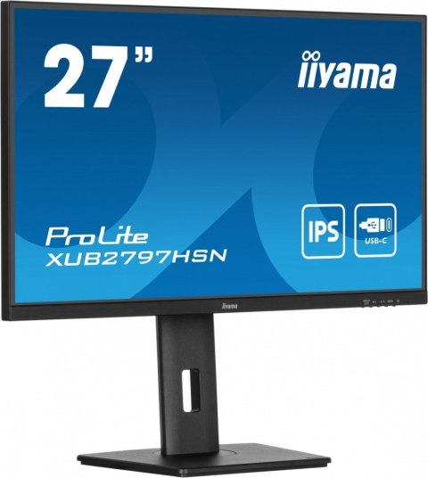 IIYAMA Monitor 27 cali XUB2797HSN-B2 IPS,FHD,USB-C Dock,HAS,300cd /5y/