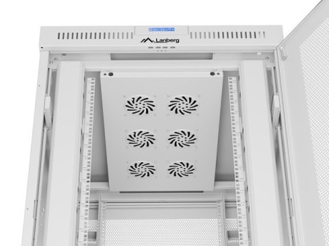 Lanberg Szafa instalacyjna rack stojąca 19 cali 27U 800x1000 drzwi perforowane LCD szara (Flat pack)