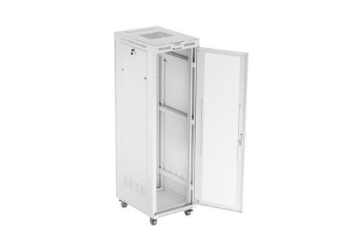 Lanberg Szafa instalacyjna rack stojąca 19 cali 42U 600x800 drzwi perforowane LCD szara (Flat pack)