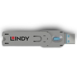 Lindy 40622 bloker portów Klucz blokady portu USB Typu-A Niebieski Kopolimer akrylonitrylo-butadieno-styrenowy (ABS) 1 szt.