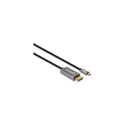 Manhattan 354851 adapter kablowy 3 m USB Type-C DisplayPort Czarny, Srebrny