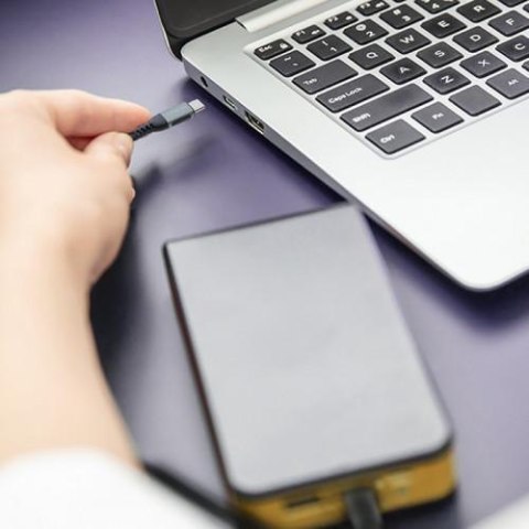 Kabel USB 2.0 typ C 100W PD QC 3.0 Qoltec 1,5 m czarno-biały