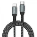 Kabel USB 2.0 typ C 100W PD QC 3.0 Qoltec 1,5 m czarno-biały