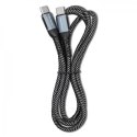 Kabel USB 2.0 typ C 100W PD QC 3.0 Qoltec 1,5 m czarno-biały
