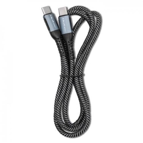 Kabel USB 2.0 typ C 100W PD QC 3.0 Qoltec 1,5 m czarno-biały