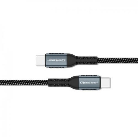 Kabel USB 2.0 typ C 100W PD QC 3.0 Qoltec 1,5 m czarno-biały