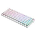 Savio Klawiatura mechaniczna bezprzewodowa PHENIX WHITE Gateron Red Pro, ABS