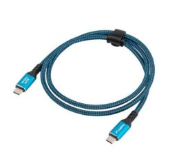 Lanberg Kabel USB-C M/M USB4 1.5M 240W 60HZ czarno-niebieski